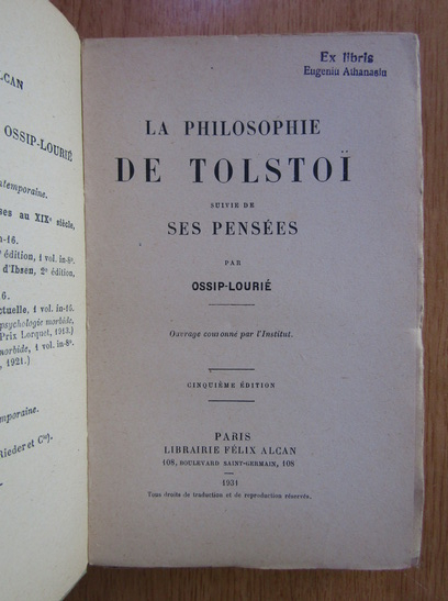 Ossip Lourie - La philosophie de Tolstoi