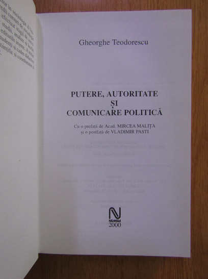 Gheorghe Teodorescu - Putere, autoritate si comunicare politica