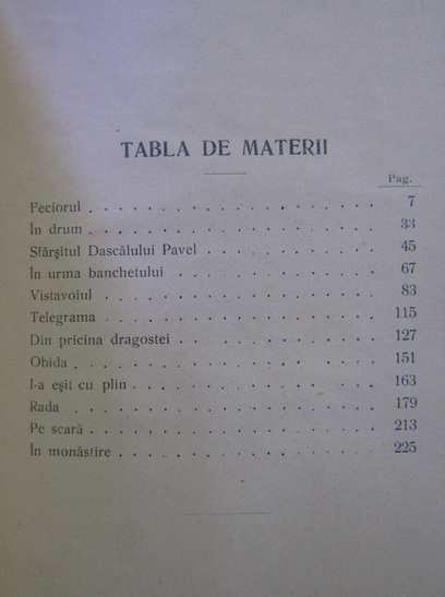 Radu Baltag - Feciorul si alte nuvele (1910)