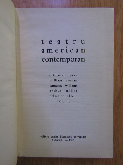 Teatru american contemporan (volumul 2)