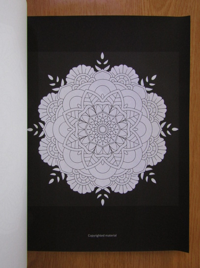 100 mandala patterns. Black pages coloring book