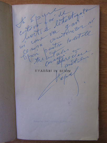 Anticariat: N. V. Capsali - Evadari in senin (cu autograful autorului)