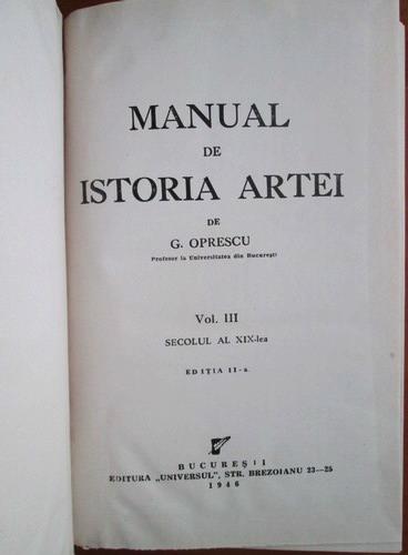 George Oprescu - Manual de istoria artei (volumul 3)