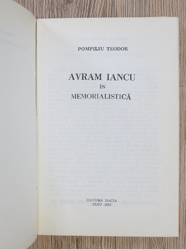 Pompiliu Teodor - Avram Iancu in memorialistica