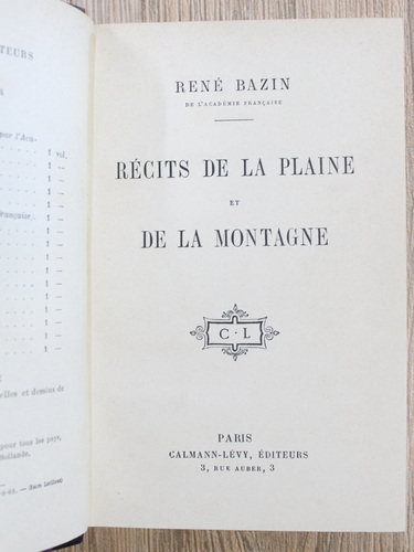 Rene Bazin - Recits de la plainde et de la montagne