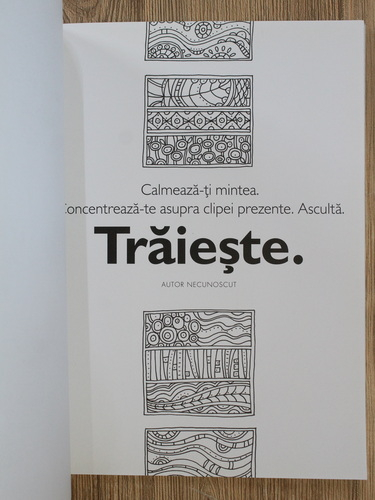 Traieste clipa. Carte de colorat. Citate motivationale despre trairea constienta, gata sa fie colorate si expuse