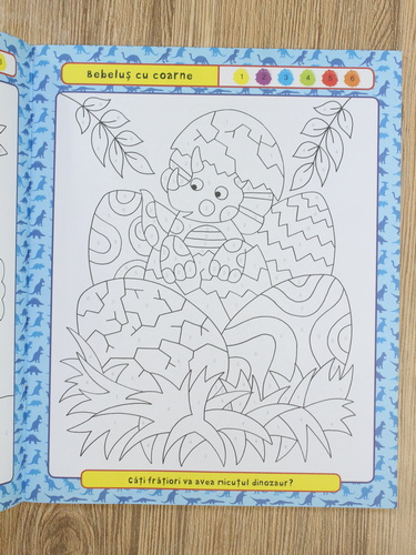 Dinozauri prietenosi. Coloreaza dupa numere