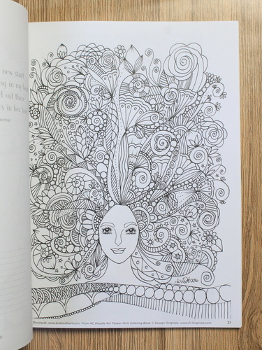 Flower girls. KC Doodle Art. Coloring book