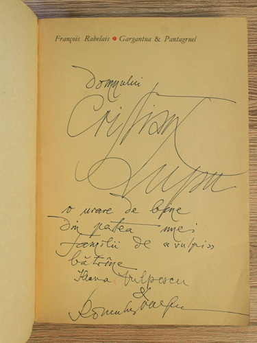 Anticariat: Francois Rabelais - Gargantua si Pantagruel (cu autograful lui Ileana Vulpescu si Romulus Vulpescu)