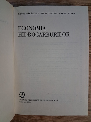 Victor Parausanu, Mihai Corobea - Economia hidrocarburilor