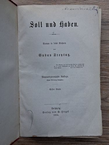 Gustav Freytag - Soll und haben (1884)