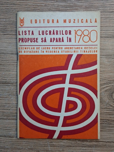 Anticariat: Lista lucrarilor propruse sa apara in 1980