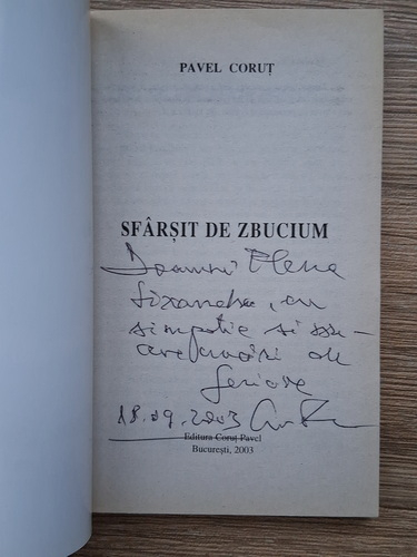 Anticariat: Pavel Corut - Sfarsit de zbucium (cu autograful autorului)