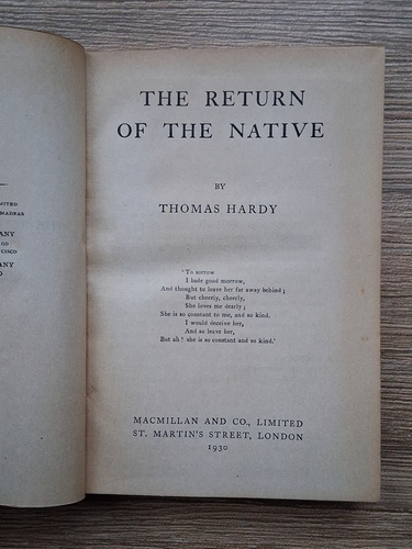 Thomas Hardy - The return of the native 