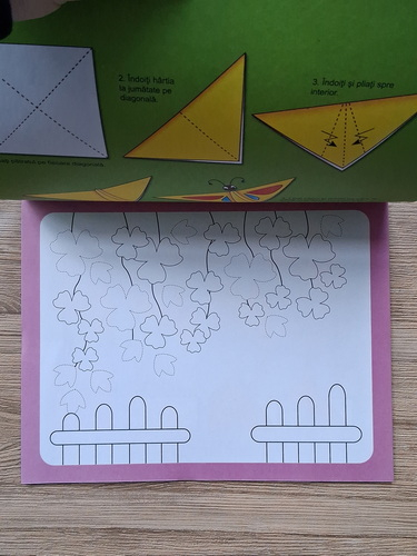 Peisaje-origami. Coloram, lipim si indoim