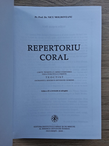 Nicu Moldoveanu - Repertoriu Coral
