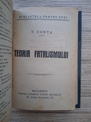 Vasile Conta - Origina speciilor. Teoria fatalismului. Incercari de metafisica materialista (3 carti colegate)