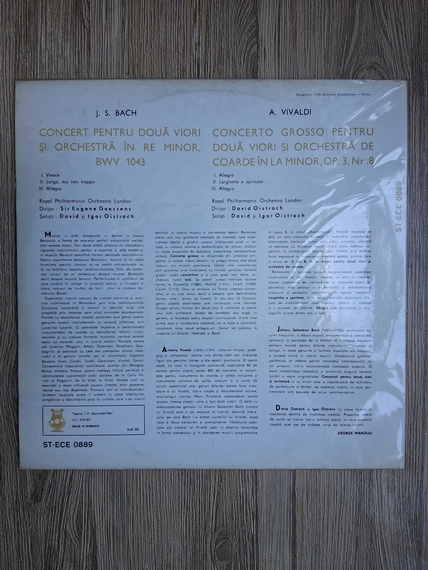 Antonio Vivaldi, Johann Sebastian BachBach, Vivaldi - Concert pentru doua viori si orchestra in Re minor. Concerto Grosso pentru doua viori si orchestra in La minor