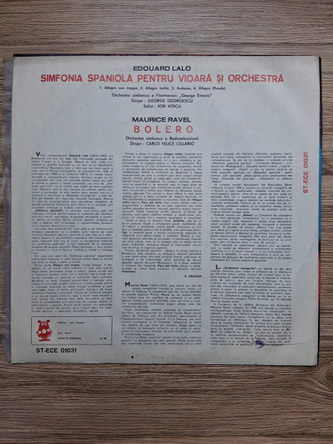 Orchestra simfonica a Filarmonicii George Enescu, Orchestra simfonica a Radioteleviziunii Romane, George Georgescu - Simfonia spaniola pentru vioara si orchestra (Edouard Lalo. Maurice Ravel)