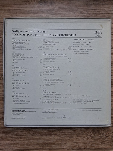 Prazsky komorni orchestr, Libor Hlavacek, Josef Suk - Compositions for violin and orchestra (Wolfgang Amadeus Mozart)