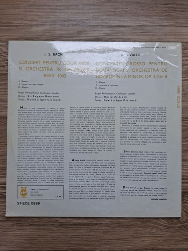Royal Philharmonic Orchestra London, Sir Eugene Goossens, David Oistrach - Concert pentru doua viori si orchestra in Re minor (Johann Sebastian Bach. Antonio Vivaldi)
