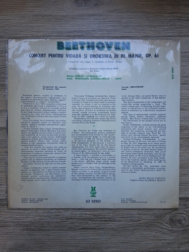 Symphony Orchestra of the RAI from Milano, Wolfgang Schneiderhan, Sergiu Celibidache - Concerto for violin and orchestra in Re major, op. 61 (Ludwig van Beethoven) 