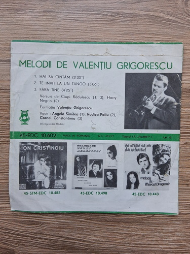 Angela Similea, Rodica Paliu, Cornel Constantiniu - Melodii de Valentiu Grigorescu