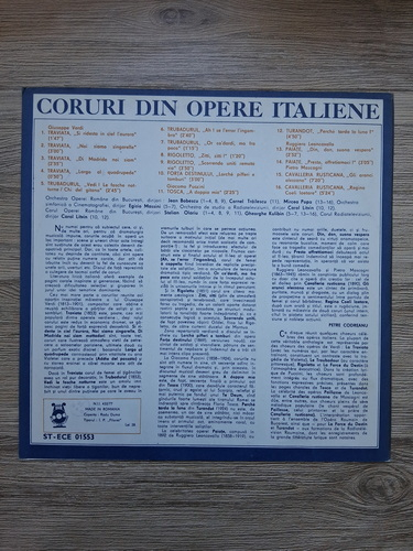 Corul Operei Romane din Bucuresti, Corul Radioteleviziunii, Carol Litvin - Coruri din opere italiene