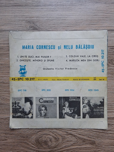 Maria Cornescu, Nelu Balasoiu - Maria Cornescu si Nelu Balasoiu