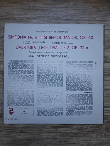 Orchestra simfonica a Filarmonicii George Enescu, George Georgescu - Simfonia nr. 4 in Si bemol major, Op. 60. Uvertura Leonora nr. 3, Op. 72a (Ludwig van Beethoven)