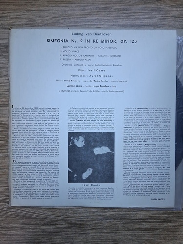 Orchestra simfonica a Radioteleviziunii Romane, Corul Radioteleviziunii, Iosif Conta - Simfonia nr. 9 in Re minor, Op. 125. Corala (Ludwig van Beethoven, 2 viniluri) 