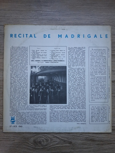 Corul Madrigal al Conservatorului Ciprian Porumbescu, Marin Constantin - Madrigale