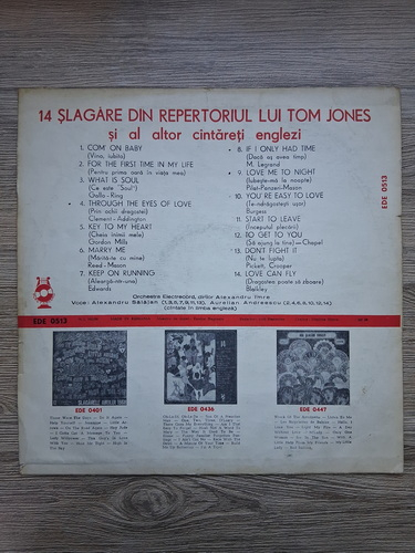 Orchestra Electrecord, Alexandru Imre - 14 slagare din repertoriul lui Tom Jones si al altor cantareti englezi