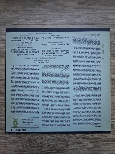 Orchestra simfonica Norddeutscher Rundfunk, Gabor Otvos, Maurice Andre - Concerte pentru trompeta si orchestra (Antonio Vivaldi, Georg Philipp Telemann, Henry Purcell) 