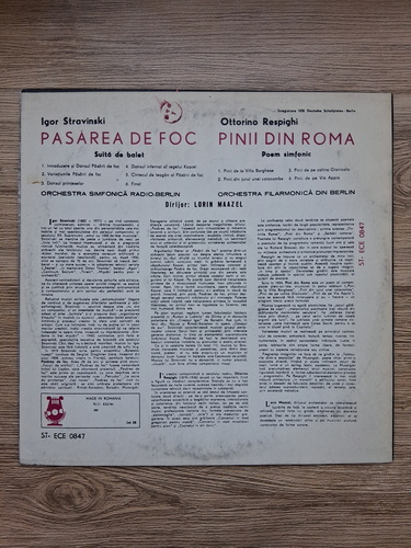 Orchestra Simfonica Radio Berlin, Orchestra Filarmonica Berlin, Lorin Maazel - Pasarea de foc. Pinii din Roma (Igor Stravinsky, Ottorino Respighi)