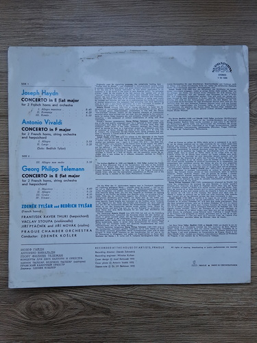 Prague Chamber Orchestra, Zdenek Kosler, Zdenek Tylsar, Bedrich Tylsar - Concerti per due corni (Antonio Vivaldi, Georg Philipp Telemann, Joseph Haydn)