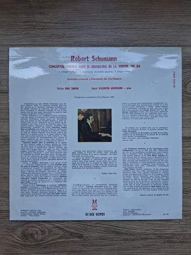 Symphony Orchestra of the Cluj-Napoca Philharmonic, Emil Simon, Valentin Gheorghiu - Concerto in La minor for piano and orchestra, op. 54 (Robert Schumann) 