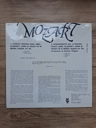 Cvintetul Concordia, Dan Grigore, Nicolae Maxim - Cvintet pentru pian, oboi, clarinet, corn si fagot in Mi bemol major, KV 452 (Wolfgang Amadeus Mozart)