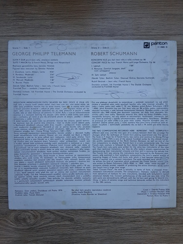 Dvorak Chamber Orchestra, Frantisek Vajnar, Bedrich Tylsar - Suite in F major for 2 French horns, strings and harpsichord (Georg Philipp Telemann, Robert Schumann)