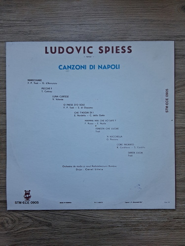 Ludovic Spiess, Orchestra de studio a Radioteleviziunii Romane, Corul Radioteleviziunii Romane - Canzoni di Napoli
