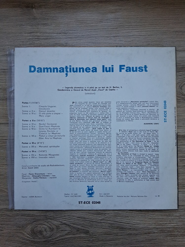 Orchestra de studio a Radioteleviziunii Romane, Corul Radioteleviziunii - Damnatiunea lui Faust. Selectiuni (Hector Berlioz)