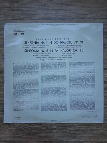 Orchestra Simfonica a Filarmonicii de Stat George Enescu, George Georgescu - Simfonia nr. 1 in Do major, op. 21. Simfonia nr. 8 in Fa major, op. 93 (Ludwig van Beethoven)