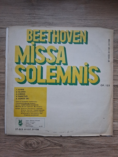 Orchestra simfonica a Filarmonicii George Enescu, Corul Filarmonicii George Enescu Bucuresti, Constantin Silvestri - Missa solemnis in Re major, op. 123 (Ludwig van Beethoven, 2 viniluri) 