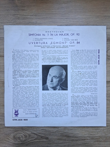 Orchestra simfonica a Filarmonicii George Enescu, George Georgescu - Simfonia nr. 7 in La major, op. 92. Uvertura Egmont, op. 84 (Ludwig van Beethoven)