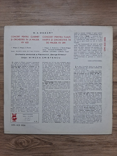 Orchestra simfonica a Filarmonicii George Enescu, Mircea Cristescu - Concert pentru clarinet si orchestra in La major, KV 622 (Wolfgang Amadeus Mozart)