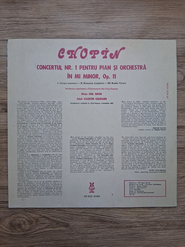 Cluj Napoca Philharmonic Orchestra, Emil Simon - Concerto no. 1 for piano and orchestra in E minor, op. 11 (Frederic Chopin)