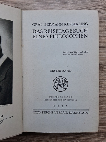 Graf Hermann Keyserling - Das reisetagebuch eines philosophen (2 volume, 1921, uzata)