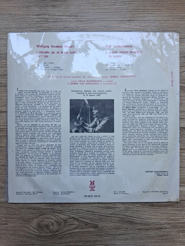 Nederlands Chamber Orchestra Amsterdam, Horia Andreescu - Symphony no. 40 in G minor, KV 550. Concerto for strings (Wolfgang Amadeus Mozart, Paul Constantinescu)