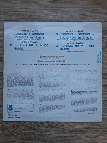 Orchestra de Camera fara Dirijor a Filarmonicii Nationale din Varsovia, Karol Teutsch - Concerti grossi, sinfonii (Arcangelo Corelli, Antonio Vivaldi)