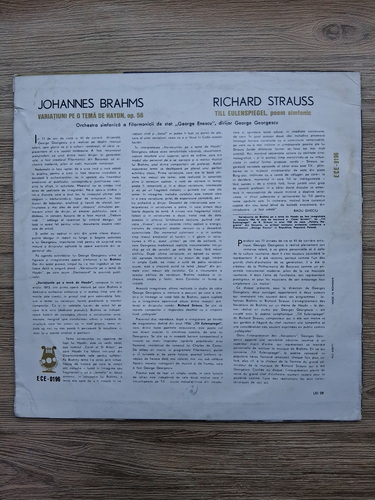 Orchestra Simfonica a Filarmonicii de Stat George Enescu, George Georgescu - Variatiuni pe o tema de Haydn, op. 56. Till Eulenspiegel. Poem simfonic (Johannes Brahms, Richard Strauss) 